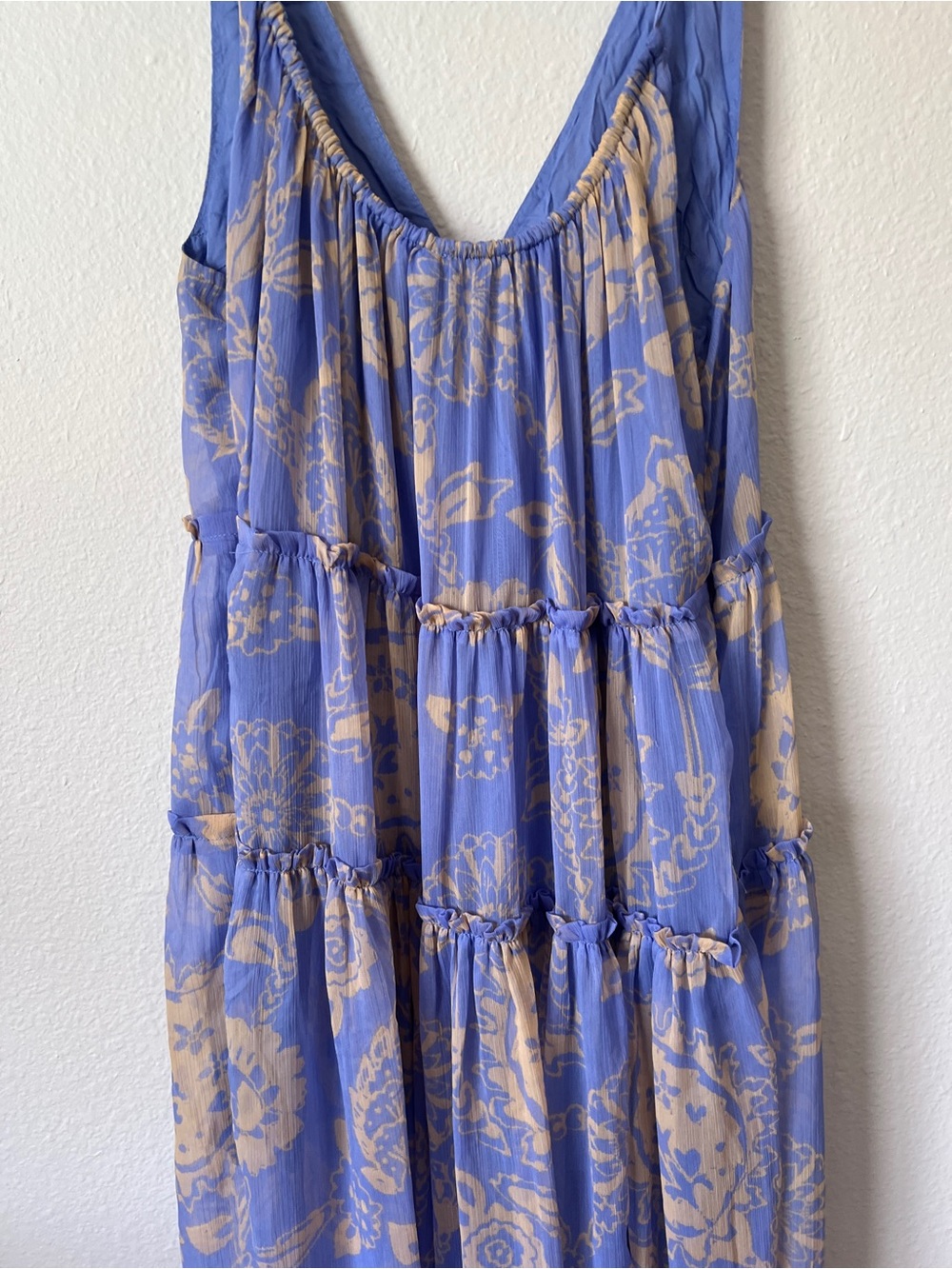 Free People Julianna Maxi Dress Bluebell Combo Floral Sleeveless Flowy Resort. - Picture 6 of 9